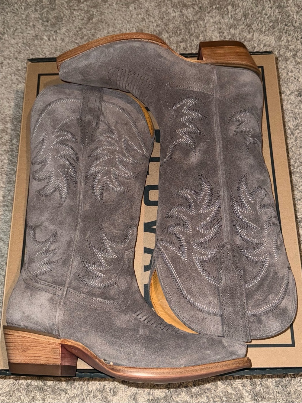 *NEW* Tecovas “The Annie” Charcoal Suede 7.5 - Picture 2 of 12